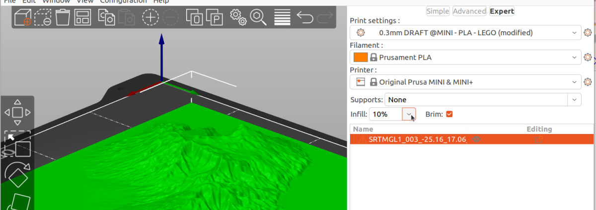 dem printing with prusa slicer